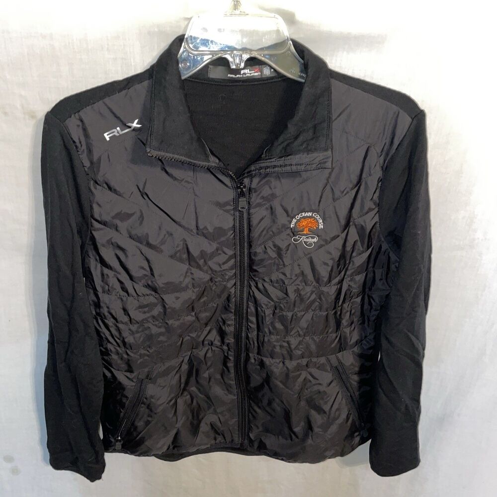 Ralph Lauren RLX Women’s Full Zip Jacket Size Medium Black Modal Blend Golf